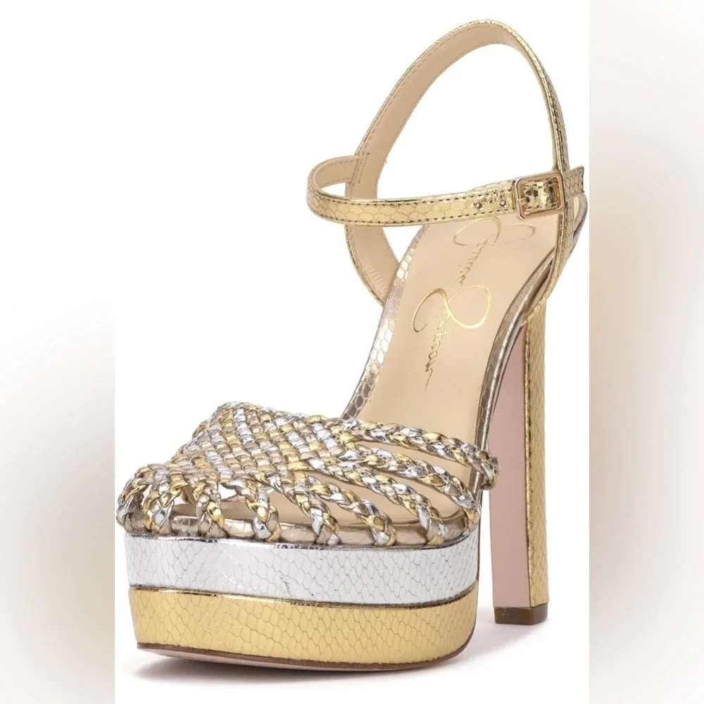 NEW Jessica Simpson Inaia Platform Sandals, Gold, Black & Orange Available, 9.5